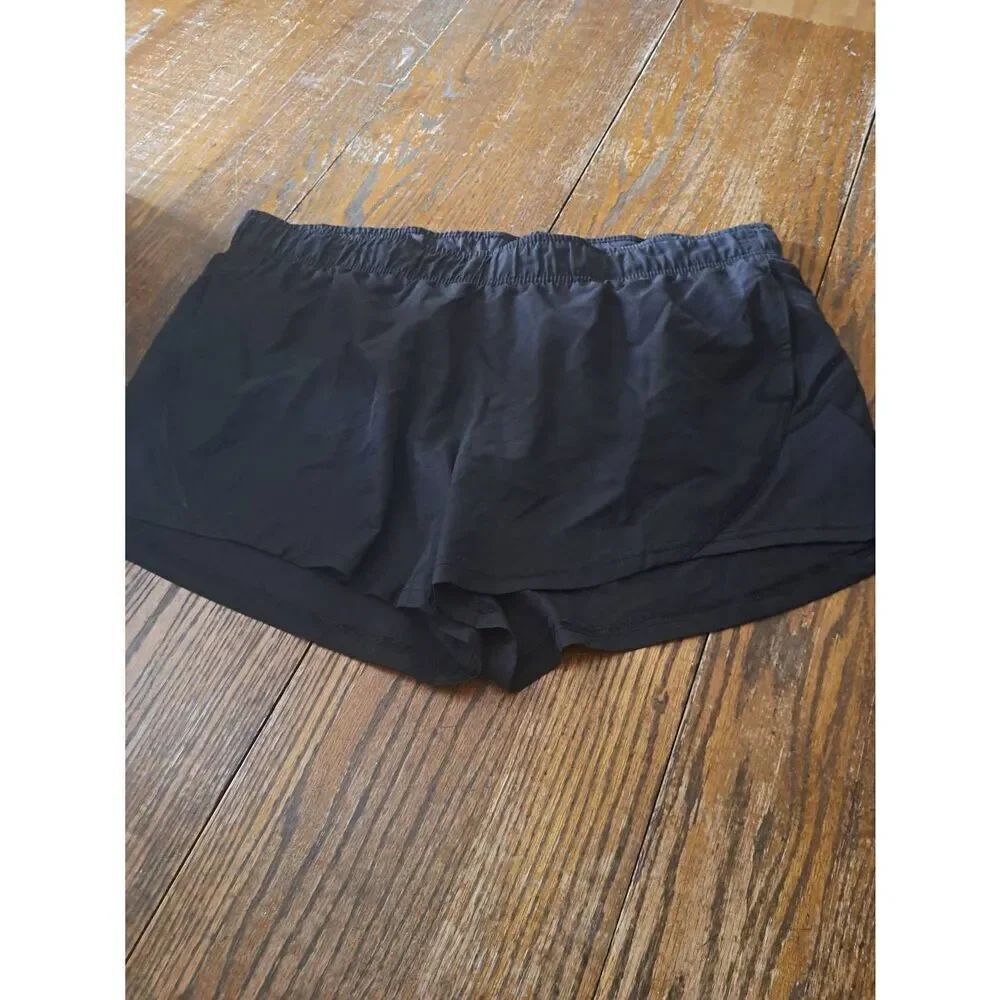 XXXL 22 Athletic Works Black Running Elastic Waist Shorts Built in Under Shorts